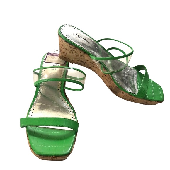 Charles by Charles David Green Cork Wedges 7 - 7.5 - Picture 6 of 11